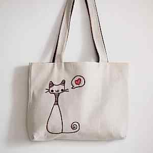 Çanta üzerine nakış işleme veya baskı